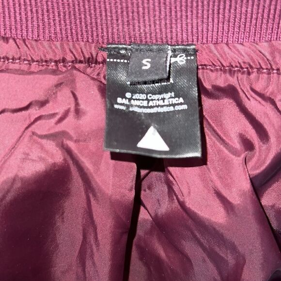 BALANCE ATHLETICA Burgundy Flight Jacket-S - Picture 7 of 8